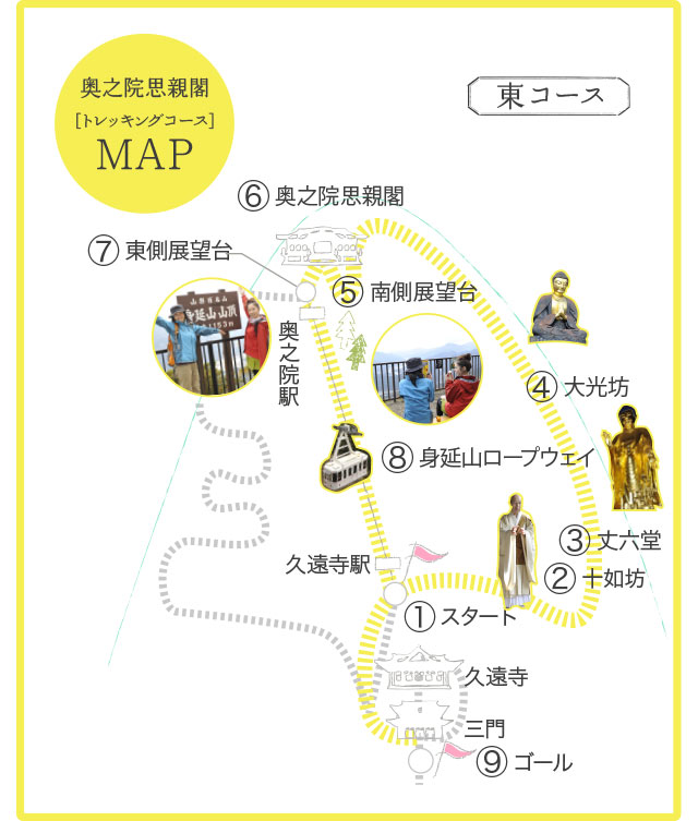 奥之院思親閣[トレッキングコース]MAP